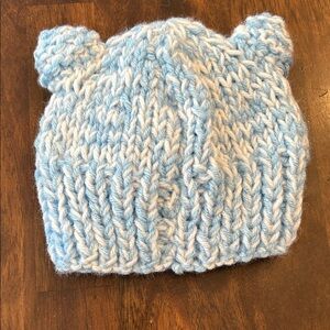 Cozy Blue Knit Bear Ear Hat for Kids